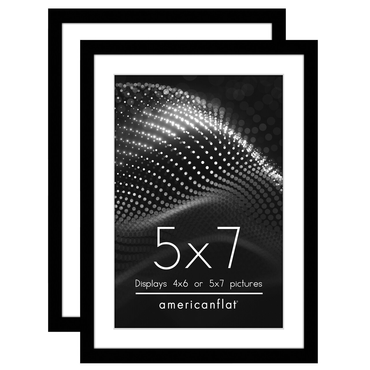 Americanflat Picture Frame with Mat - Modern Design, Shatter-Resistant Glass, Dual Sawtooth Hangers, Ideal for Home and Office Decor (2 Pack)